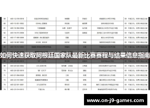 如何快速获取阿根廷国家队最新比赛赛程与结果信息指南 如何快速获取阿根廷国家队最新比赛赛程与结果信息指南